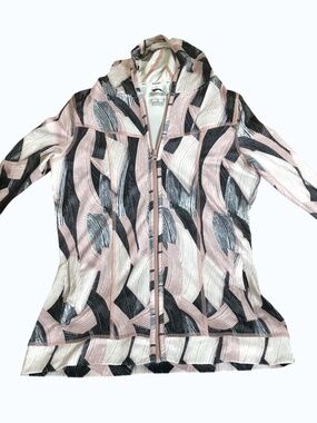 Zip Up Hoodie Women’s Medium Abstract Print Lightweight Athletic Jacket